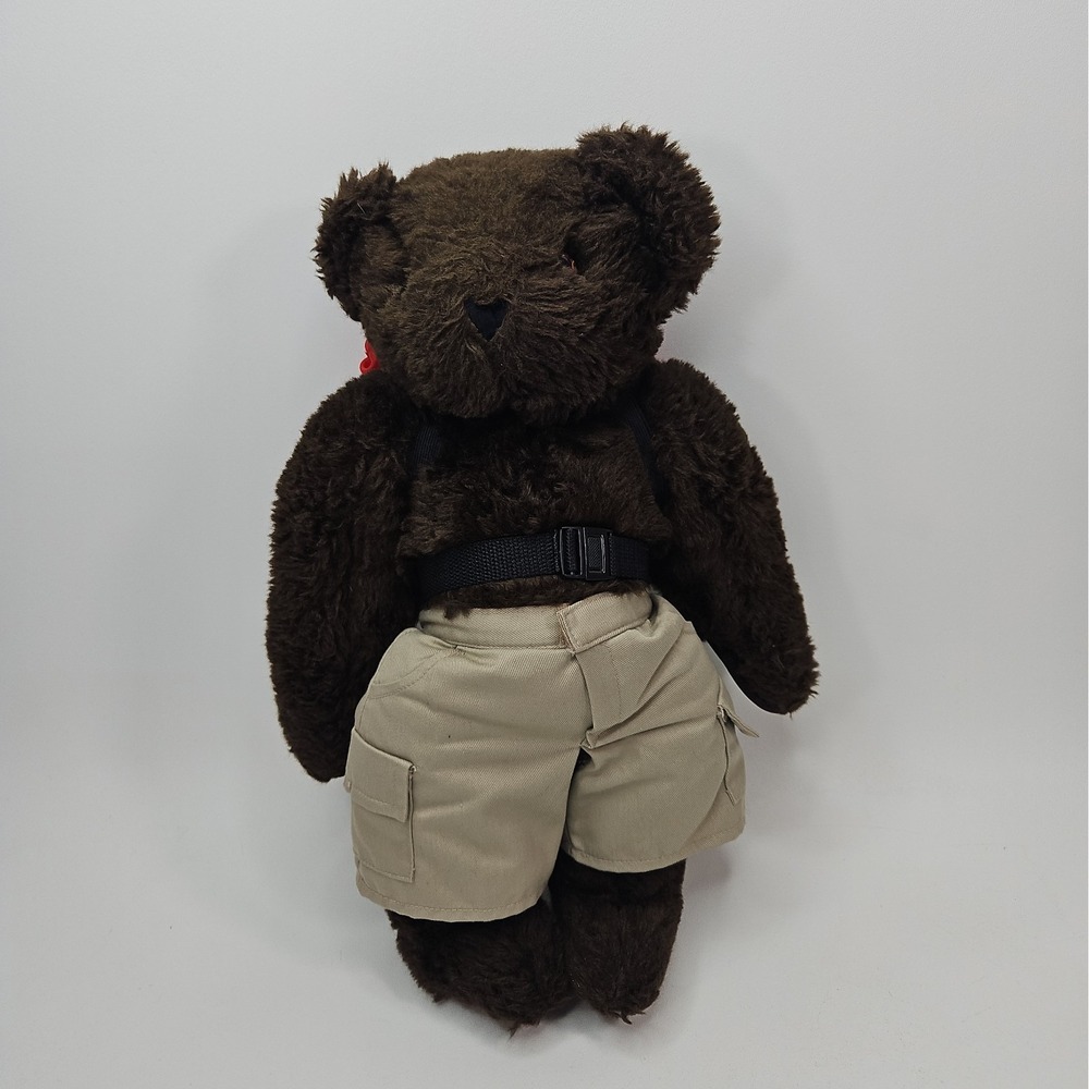 THE VERMONT TEDDY BEAR COMPANY DARK COCOA BROWN JOINTED BEAR 16" Hiker Dress Up